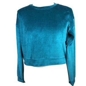 NWT Peacock Stretch Velvet Sweater.